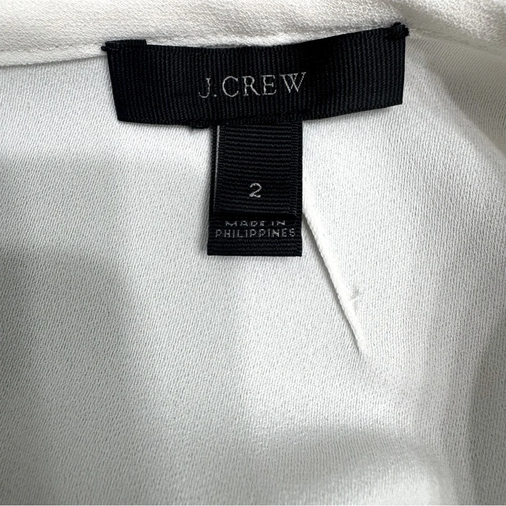 J. Crew Tiered bell-sleeve top in drapey crepe Ivory 2